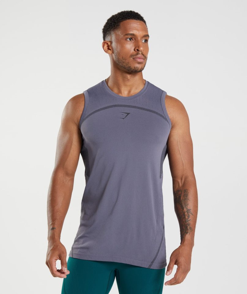 Men\'s Gymshark 315 Seamless Tanks Purple | CA 0AN375